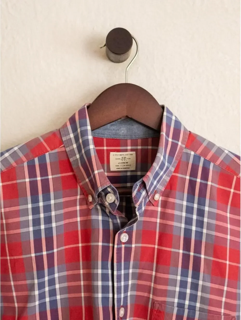 J.Crew Red Blue Plaid Button Down Shirt Men’s Small